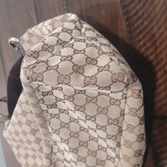 GUCCI Monogram Large Horsebit Chain Hobo Dark Brn - Picture 7 of 9